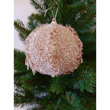 Новорічні кулі з декором із мішковини Ø80мм, ціна за набір 3 шт (SH251)